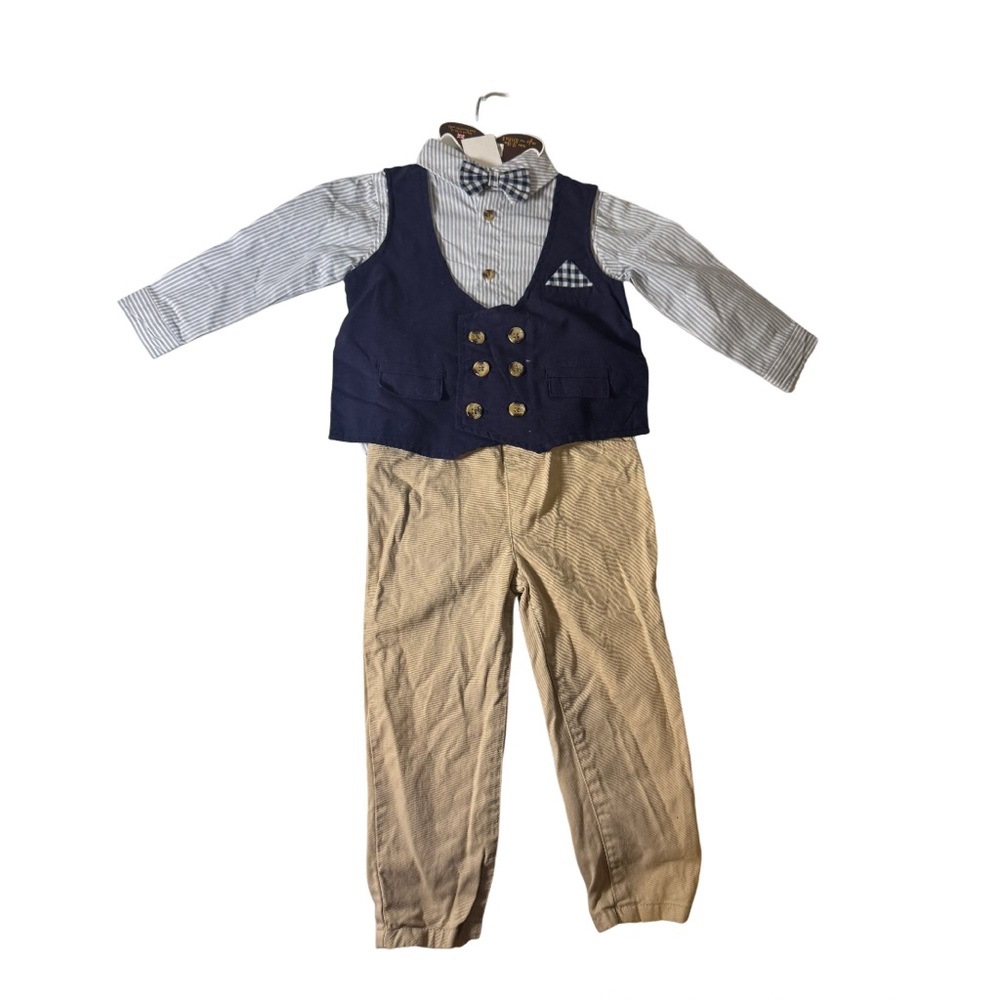 Kids Navy and Tan Matching Set